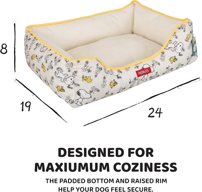 Peanuts Snoopy & Woodstock Cuddler Dog Bed, 24" X 19" X 8"