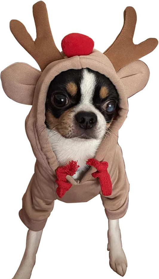 Pet Clothes Dogs Hoodie Sweatshirt - Elk Fruit Shape Cold Weather Clothes Costume Outfit for Puppy Cats Small Mediumdog (L)