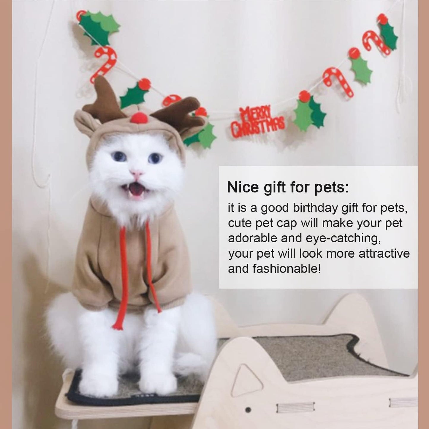 Pet Clothes Dogs Hoodie Sweatshirt - Elk Fruit Shape Cold Weather Clothes Costume Outfit for Puppy Cats Small Mediumdog (L)